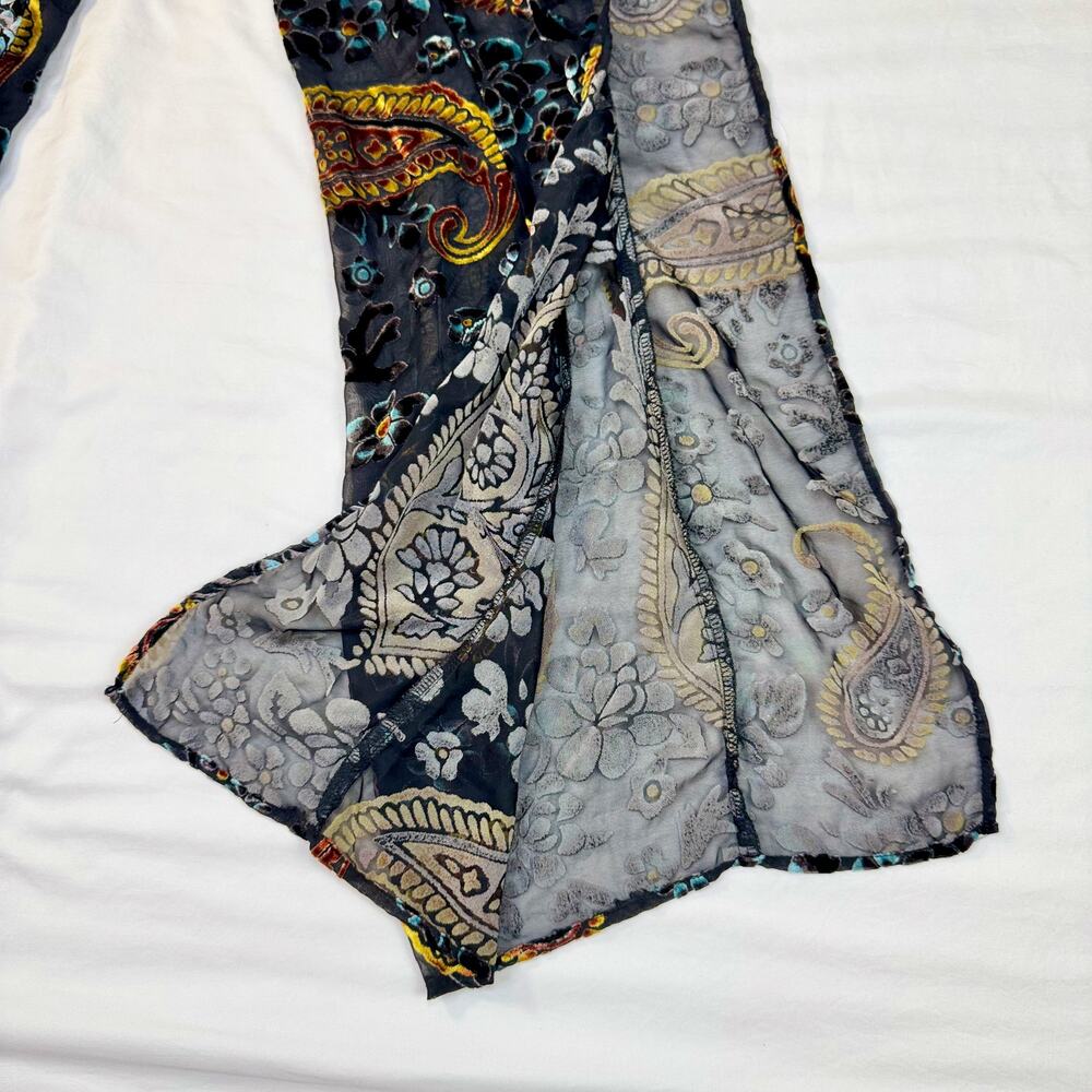 Lioness Velvet Burnout Paisley Wide Leg Pants Women's Small Whimsigoth Festival - Picture 10 of 15